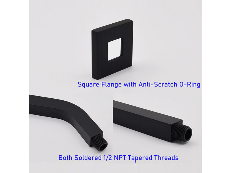  Tube d'extension de bras de douche en laiton, extension de pommeau de douche, décoration de la maison, npt pour salle de bain (noir)  - Conforama C