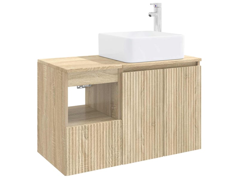  Ensemble de mobilier de salle de bain 2 pc chêne sonoma cf64130  - Conforama A