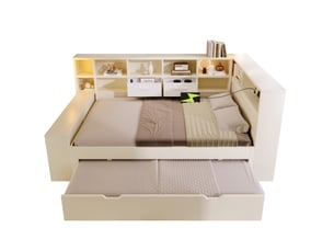 Lit gigogne 140x190 cm    coloris blanc