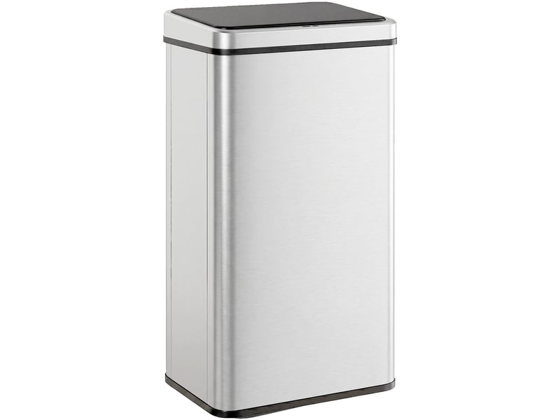  Poubelle à capteur de 50l, couvercle à fermeture en douceur, poubelle de cuisine automatique acier inoxydable, argenté  - Conforama B