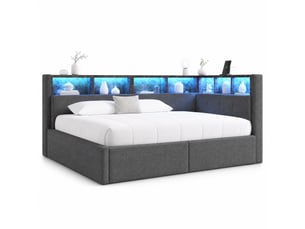 Lit banquette 90x200 cm MAISENTIEL coloris gris