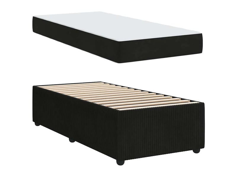  Lit simple- lit adulte -  cadre de lit noir 100 x 200 cm tissu  - Conforama C