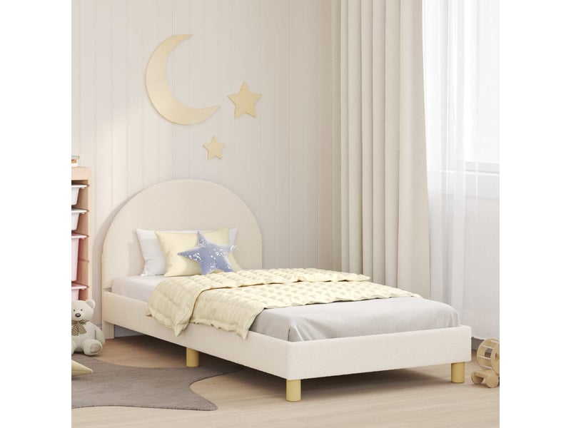  Cadre de lit pour enfants - lit jeune avec tête de lit crème 90 x 190 cm  - Conforama B