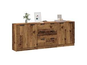 Buffets 3 pcs - bahut - meuble de rangement vieux bois 60x30x70 cm bois d'ingénierie
