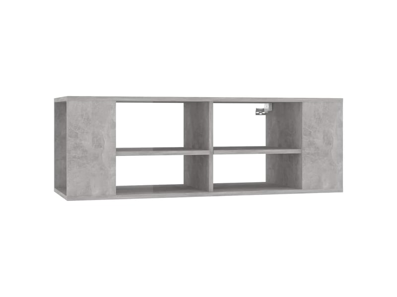  Meuble tv - banc tv - meuble de rangement mural gris béton 102x35x35 cm bois d’ingénierie  - Conforama A
