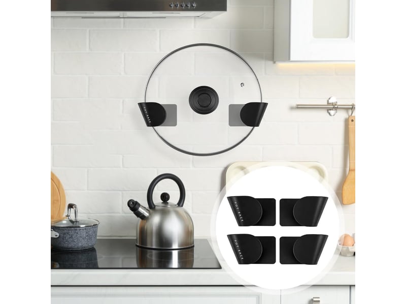  6 pièces support de couvercle de pot, adhésifs supports de rangement mural support de fixation  - Conforama E