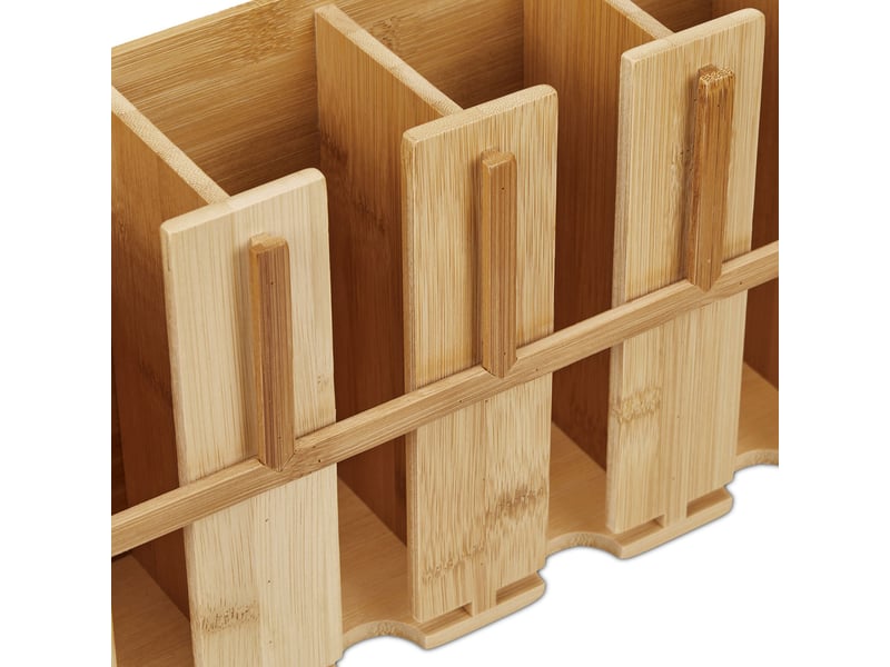  Boîte à thé décorative avec 6 compartiments pratique rangement optimal 30 x 20 x 15 cm en bambou naturel 13_0015149  - Conforama B