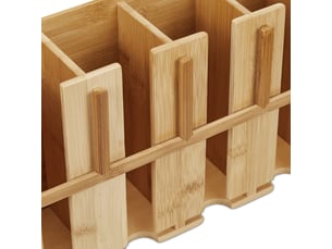 Boîte à thé décorative avec 6 compartiments pratique rangement optimal 30 x 20 x 15 cm en bambou naturel 13_0015149