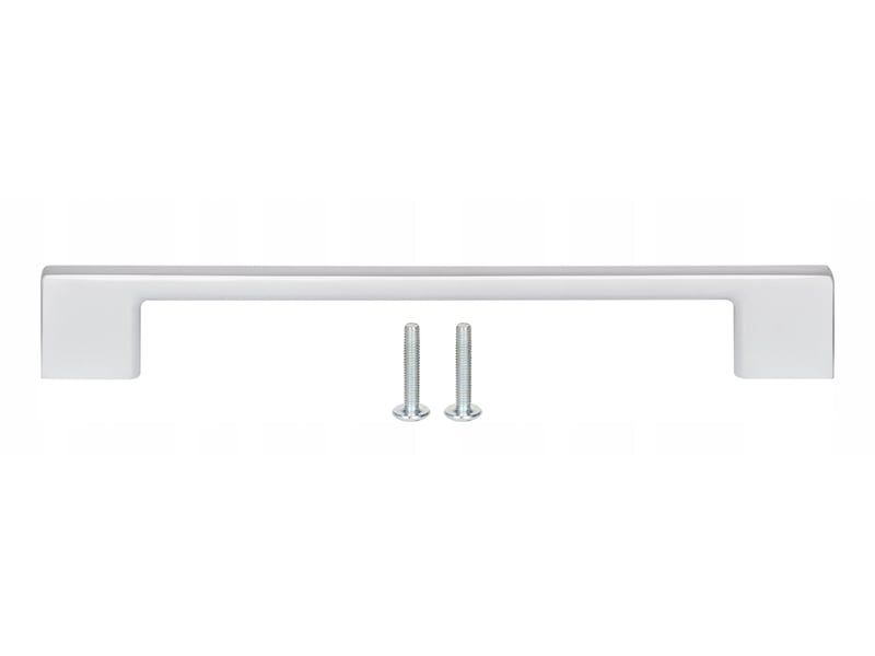  Poignée de meuble métallique en chrome mat de 256 mm  - Conforama D