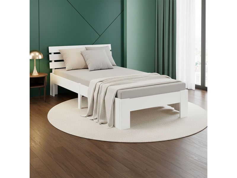  Lit en bois 90x200 cm blanc avec matelas 3207 - Conforama C