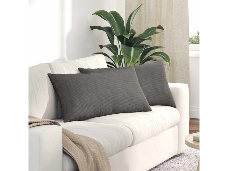  Lot de 2 coussins de canapé, coussins décoratifs gris clair 80 x 40 cm cf59076  - Conforama B