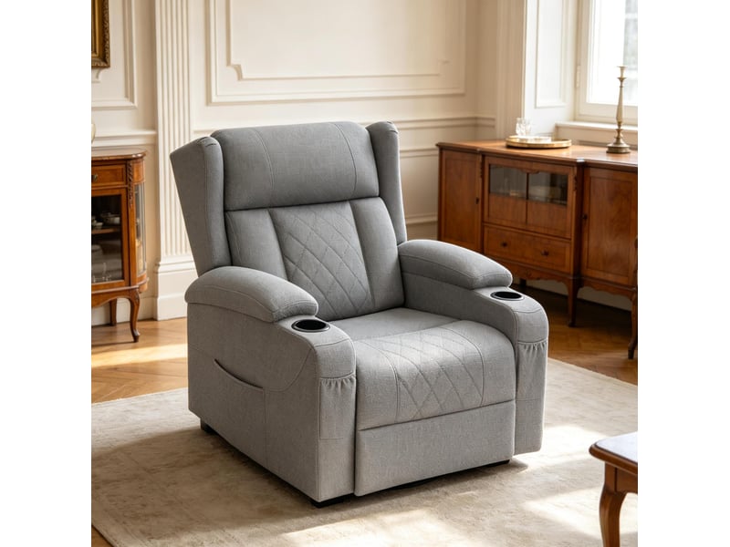 Fauteuil relax pivotant inclinable avec repose-pieds homvra  - Conforama C