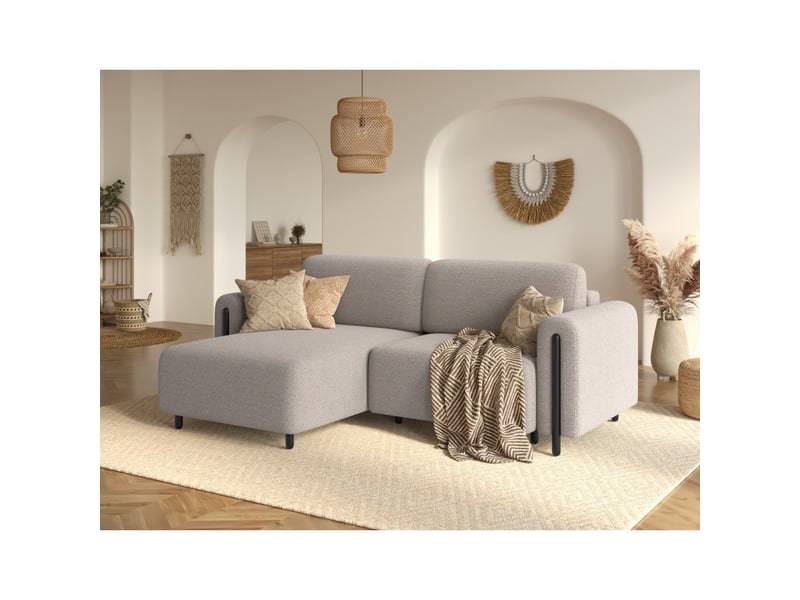  Canapé d'angle convertible arvessa beige sable – angle gauche avec coffre  - Conforama B