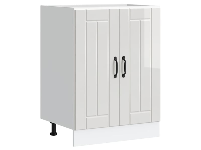 Meuble de cuisine, meuble de base de lavabo blanc brillant bois ingénierie - Conforama A