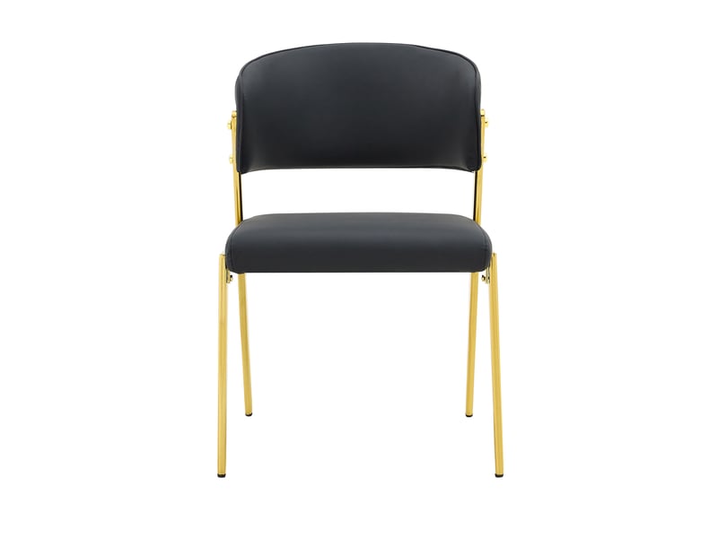 Lot de 2 chaises de salle à manger,51x49x78 cm,avec pieds métalliques,pu,noir - Conforama D