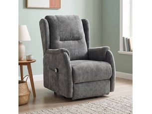 Fauteuil relax électrique avec aide au lever, double moteur, télécommande et poches latérales en chenille gris foncé