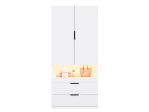 Armoire coulissante 3 tiroir(s) <strong></strong> <strong>OPULERANE TRADING LTD</strong> coloris blanc largeur 50 cm