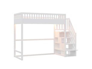 Lit mezzanine 90x200 cm ZERBACO   coloris blanc