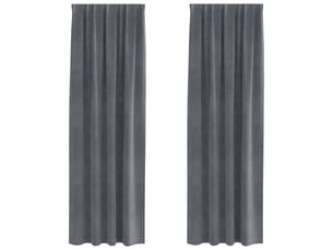 Lot de 2 rideaux, rideaux de fenêtre gris clair 140 x 245 cm velours cf44050
