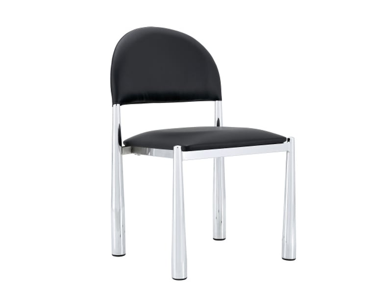  Ensemble de 2 chaises modernes – dossier demi-cercle, assise cuir pu, pieds métal, 80 cm – élégantes et robustes  - Conforama A
