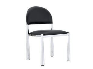 Ensemble de 2 chaises modernes – dossier demi-cercle, assise cuir pu, pieds métal, 80 cm – élégantes et robustes