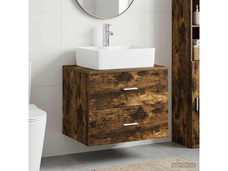 Ensemble de mobilier de salle de bain chêne fumé cf64639 - Conforama B