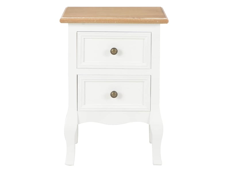  Lot de 2 tables de chevet - cabinet de chevet - table de nuit blanc 35x30x49 cm mdf  - Conforama C