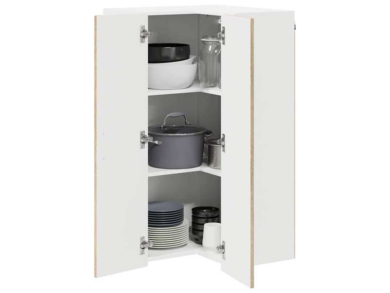  Meuble mural de cuisine, armoire d'angle cuisine lucca chêne sonoma 57x57x100cm  - Conforama C