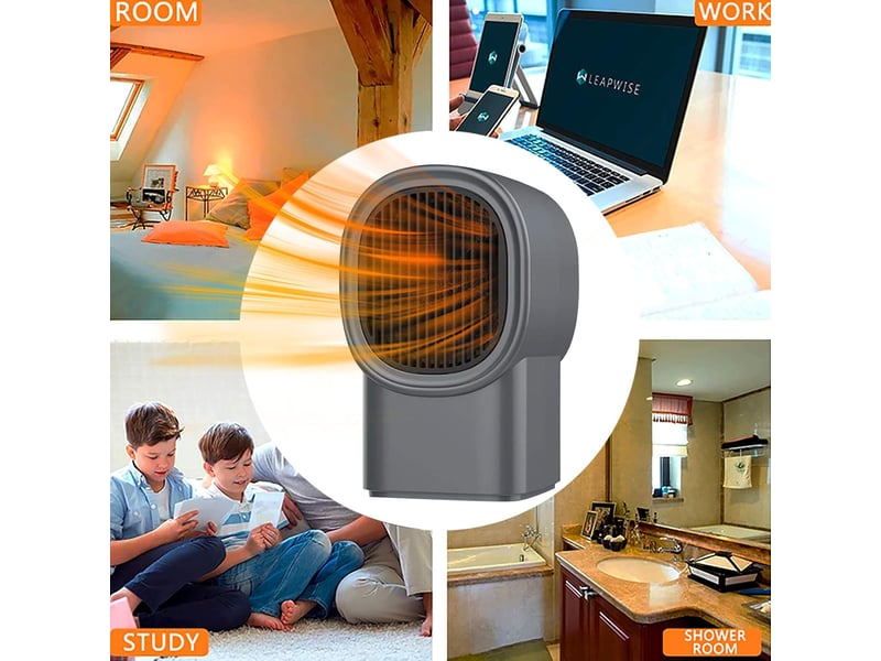 Noir) mini chauffage d'appoint électrique avec ventilateur, en céramique, pour la maison, silencieux, rechargeable par usb, idéal pour la chambre, multicolore - Conforama E