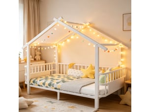 Lit cabane 90x200 cm <strong>HAUSS SPOLE</strong> <strong></strong> coloris blanc