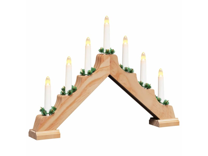 Pont de bougie de noël 3 pc 7 led blanc chaud 39.5 x 5 x 29 cm cf62259 - Conforama D