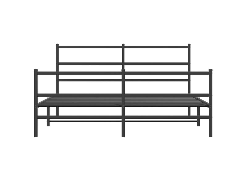  Lit double- lit adulte -  cadre de lit métal sans matelas avec pied de lit noir 150x200cm  - Conforama D