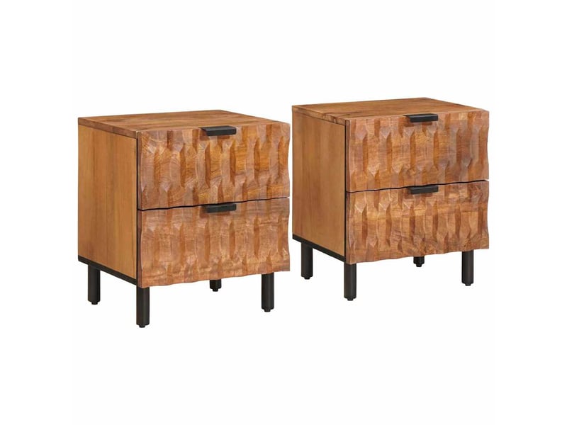  Table de chevet avec tiroir 2 pièces marron 40 x 33 x 46 cm  - Conforama B