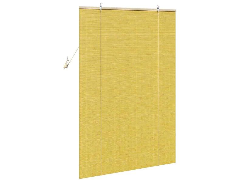 Store enrouleur, store à rouleau jaune 120 x 160 cm bambou cf45268 - Conforama E