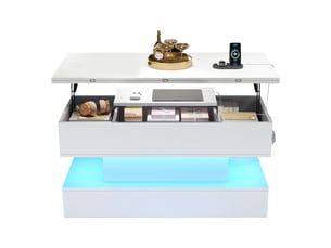 Table basse rectangulaire coloris blanc OSUPNESSEE  - 50 cmx100 cm