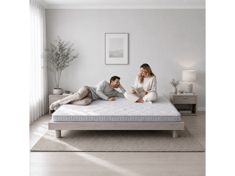 Matelas 90x200 cm - épaisseur 10 cm, soutien h3, 7 zones, pour lit d’appoint, ressorts ensachés et mémoire de forme, certifié oeko-tex, blanc Luxe haut de gamme - Conforama D