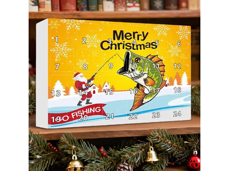  Calendrier de l’avent pêche 2026, 24 jours de leurres, kit de pêche pour eau douce et salée, cadeau de noël homme  - Conforama B