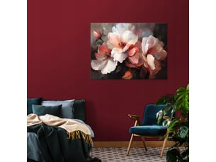 Tableau décoration murale impression sur toile fleurs abstrait noir - 100x70 cm - tableau décoration murale chambre et salon