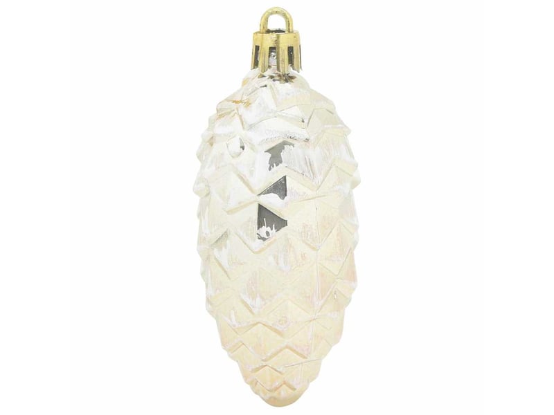  Boule de pomme de pin de noël 40 pcs champagne 4 x 9 cm  - Conforama D