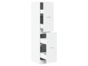 Armoire d'apothicaire élégante avec grand rangement 30 x 41 x 144,5 cm en bois d'ingénierie blanc 02_0050619