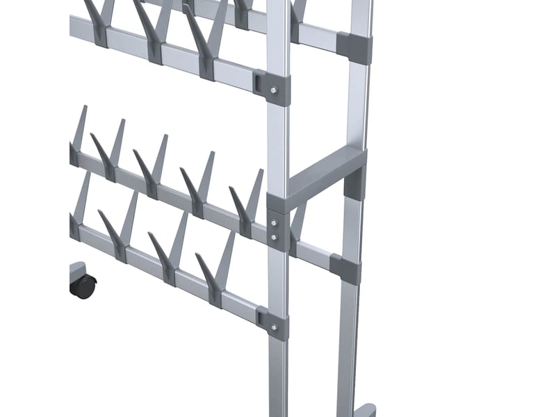  Meuble à chaussures, étagère à chaussures avec roulettes argenté 66x27x100 cm  - Conforama E