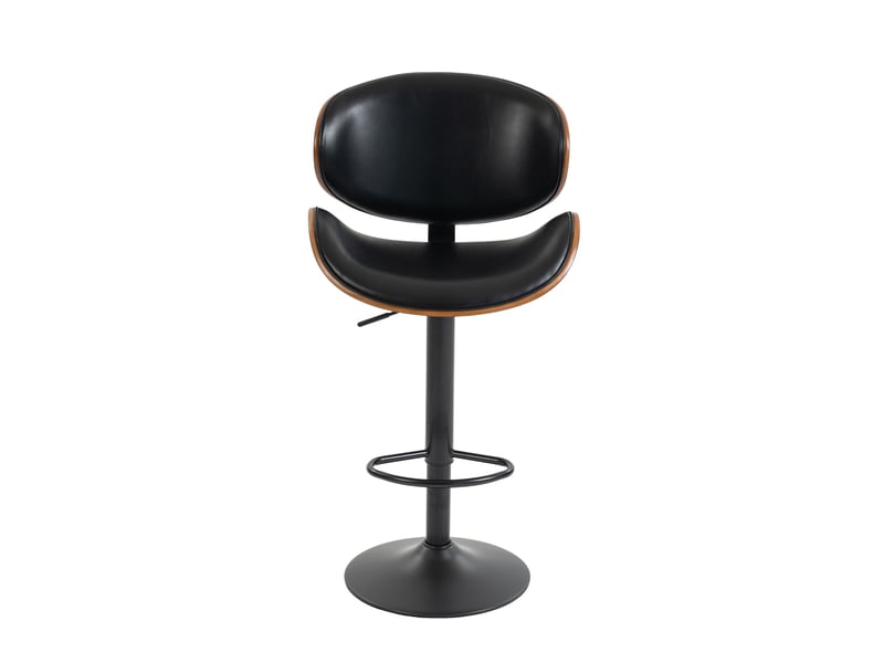  Lot de 2 tabourets de bar réglable 51 x 50 x 93-103,5 cm -  bois courbé avec siège pivotant en cuir pu et métal - noir  - Conforama A