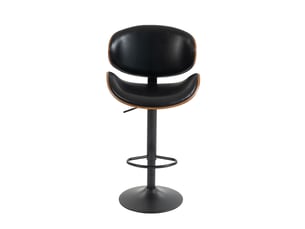 Lot de 2 tabourets de bar réglable 51 x 50 x 93-103,5 cm - bois courbé avec siège pivotant en cuir pu et métal - noir