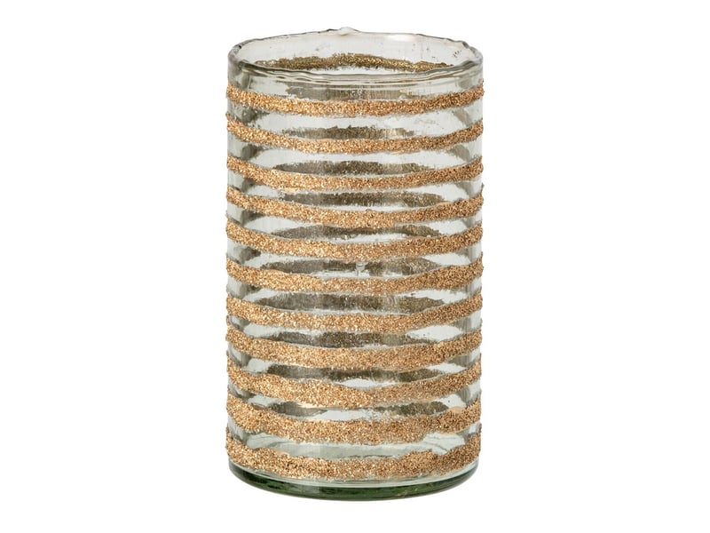  Photophore cylindrique en verre torben 25cm doré  - Conforama A
