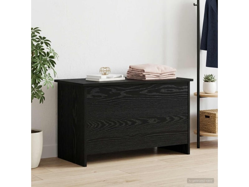  Coffre de rangement avec stockage chêne noir 80x40x50 cm  - Conforama D