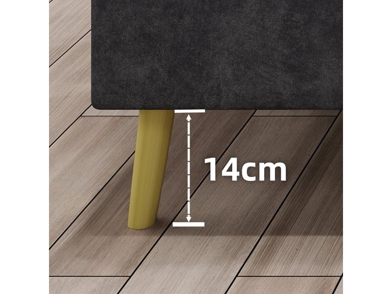  Lit enfant 140x200 cm avec tête cartoon, tissu et métal, gris, sans matelas  - Conforama D