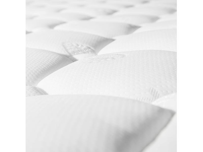  Lit double 160 x 200 cm en bois clair avec tête de lit rabattable, lampes usb et matelas  - Conforama E