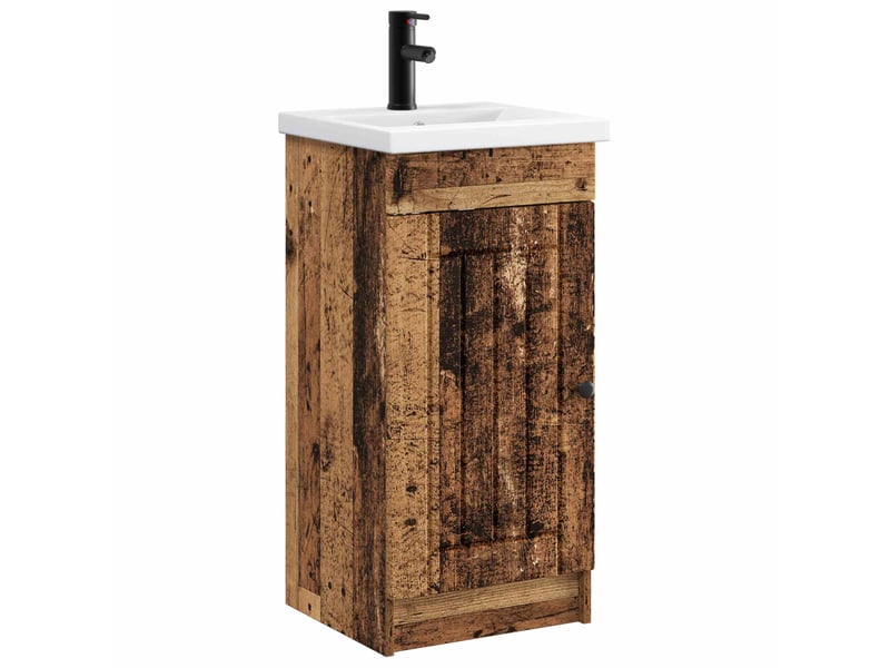  Meuble de salle de bain avec évier bois ancien shl6930  - Conforama A