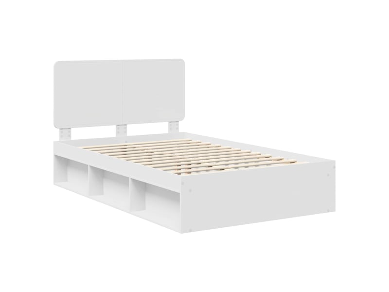  Lit double- lit adulte -  cadre de lit blanc 120 x 190 cm bois de pin massif  - Conforama C