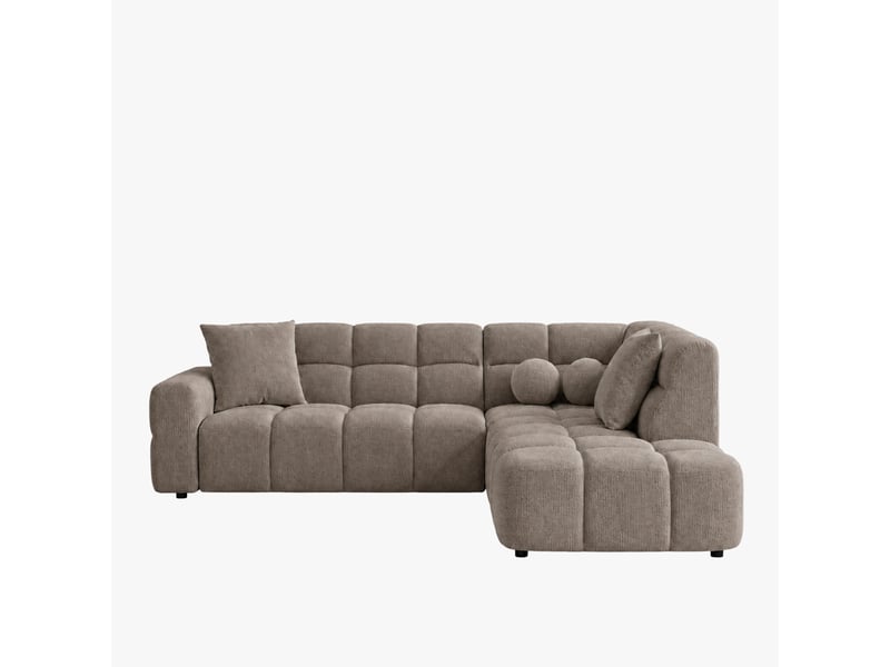 Canapé d'angle en tissu taupe - angle droit - Conforama A
